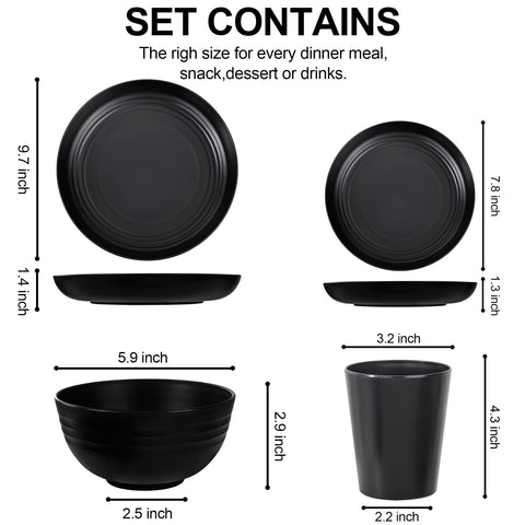 LIYH 24pc set salad plates stacked neatly, space-saving and easy to store.