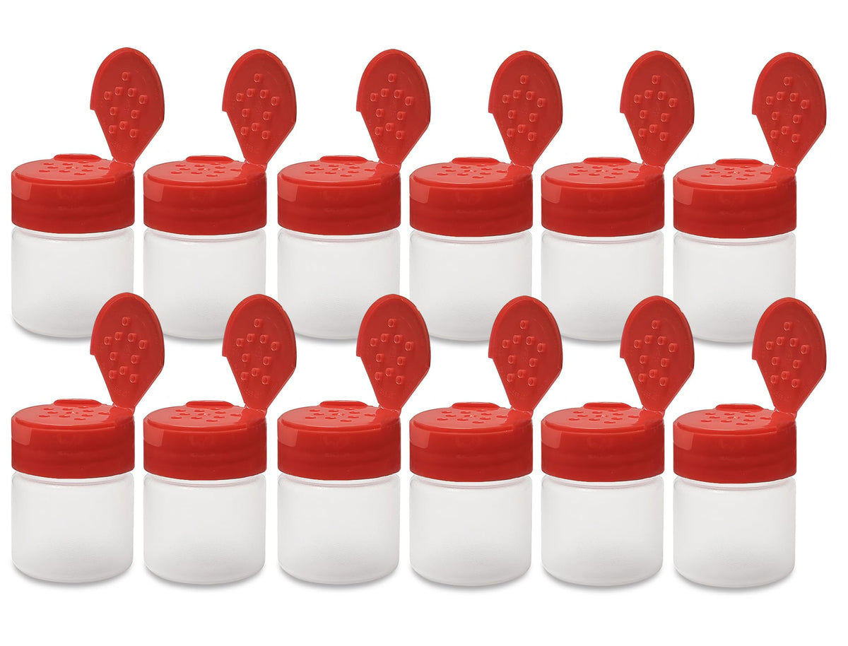 ljdeals 1oz spice jar with red flip-sift cap for precise spice dispensing