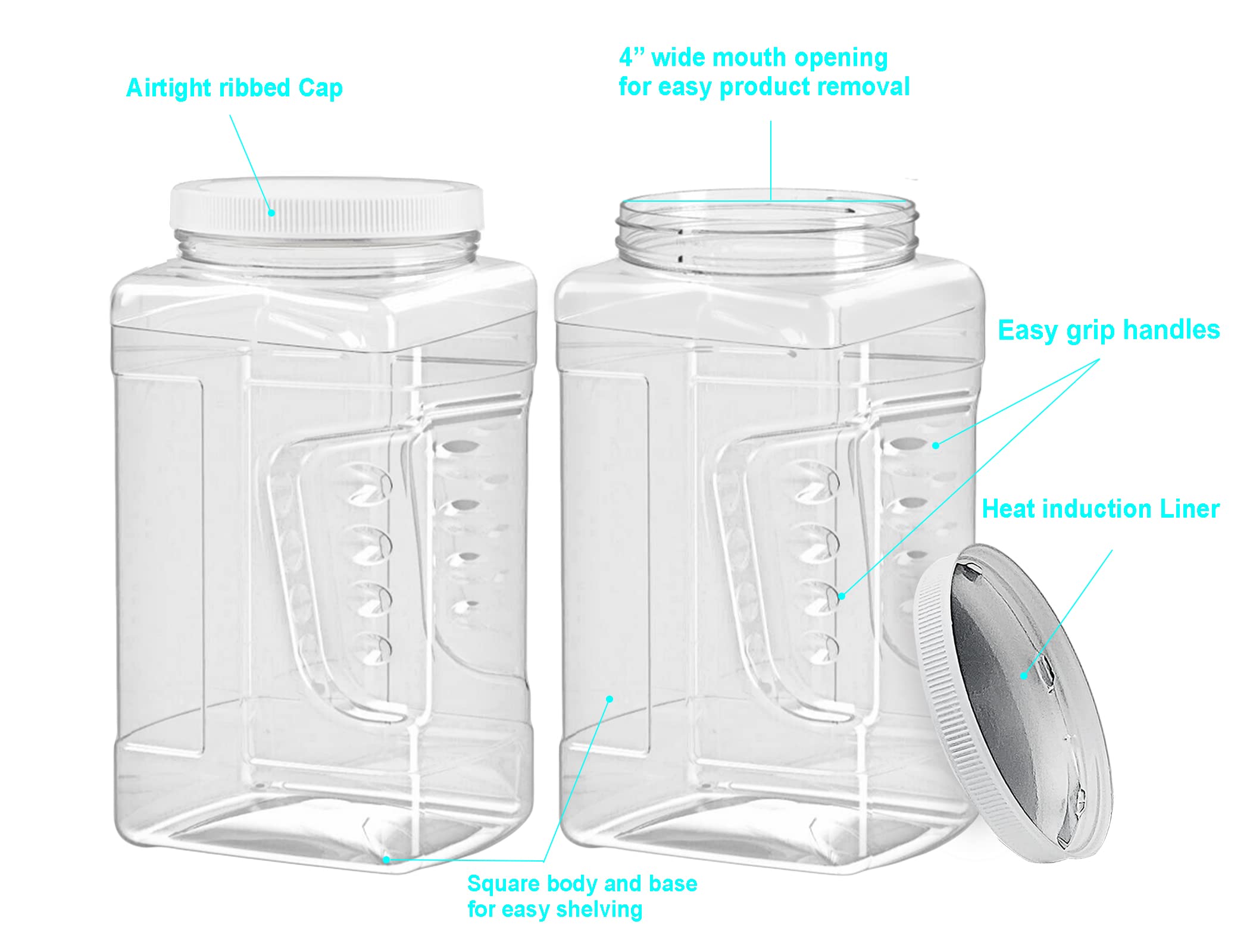 ljdeals wide-mouth square canisters for quick filling and efficient shelf organization