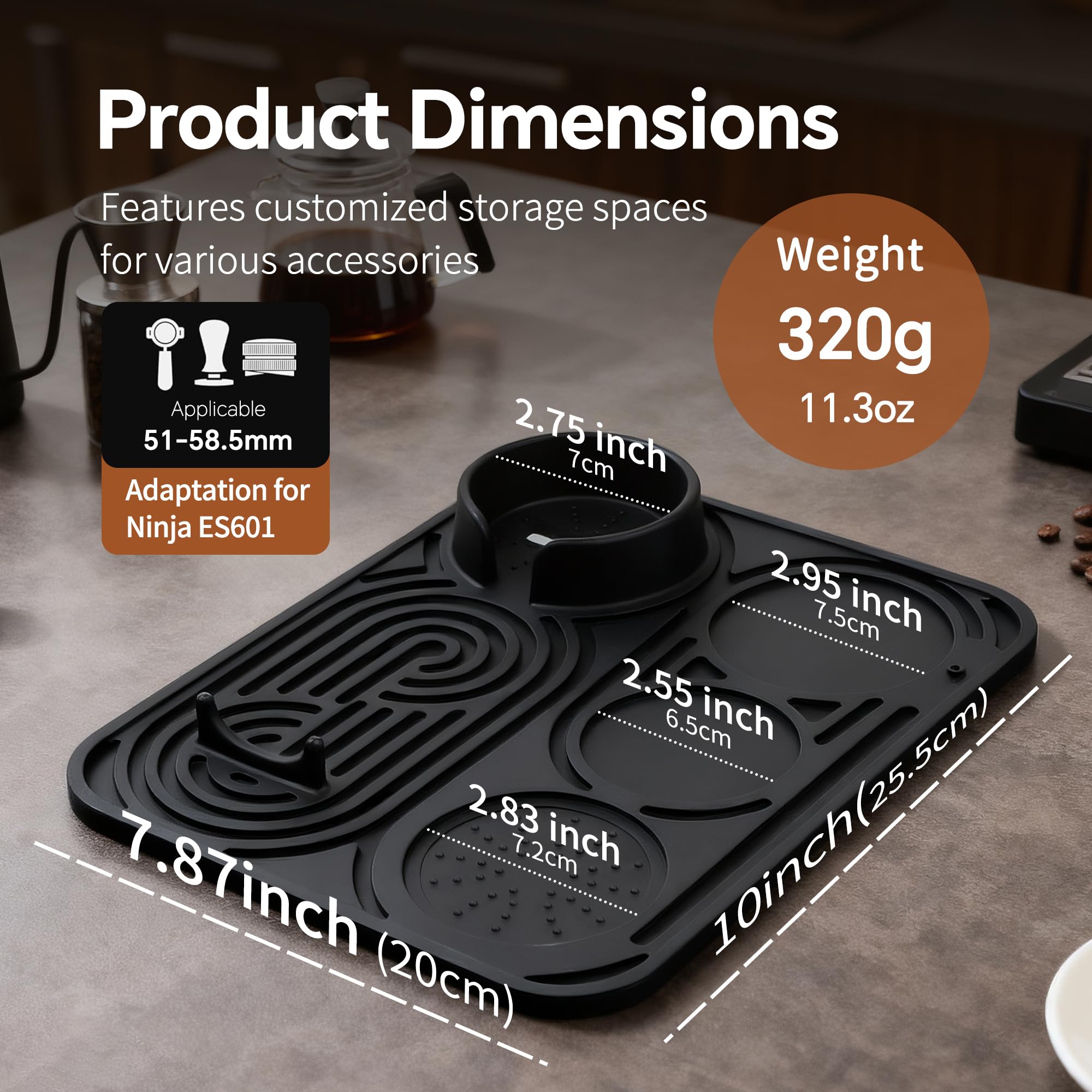 LJOWJVA BPA-free silicone mat offers durable, long-term surface protection.
