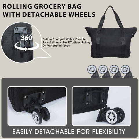 LKbeuuu detachable wheels and handle enable easy steering and lifting.