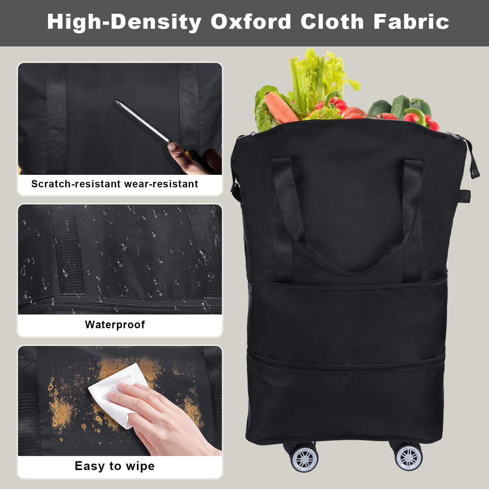 LKbeuuu foldable design saves space in car or closet for storage.