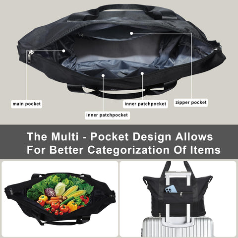 LKbeuuu large capacity bag fits groceries, gear, and travel essentials.