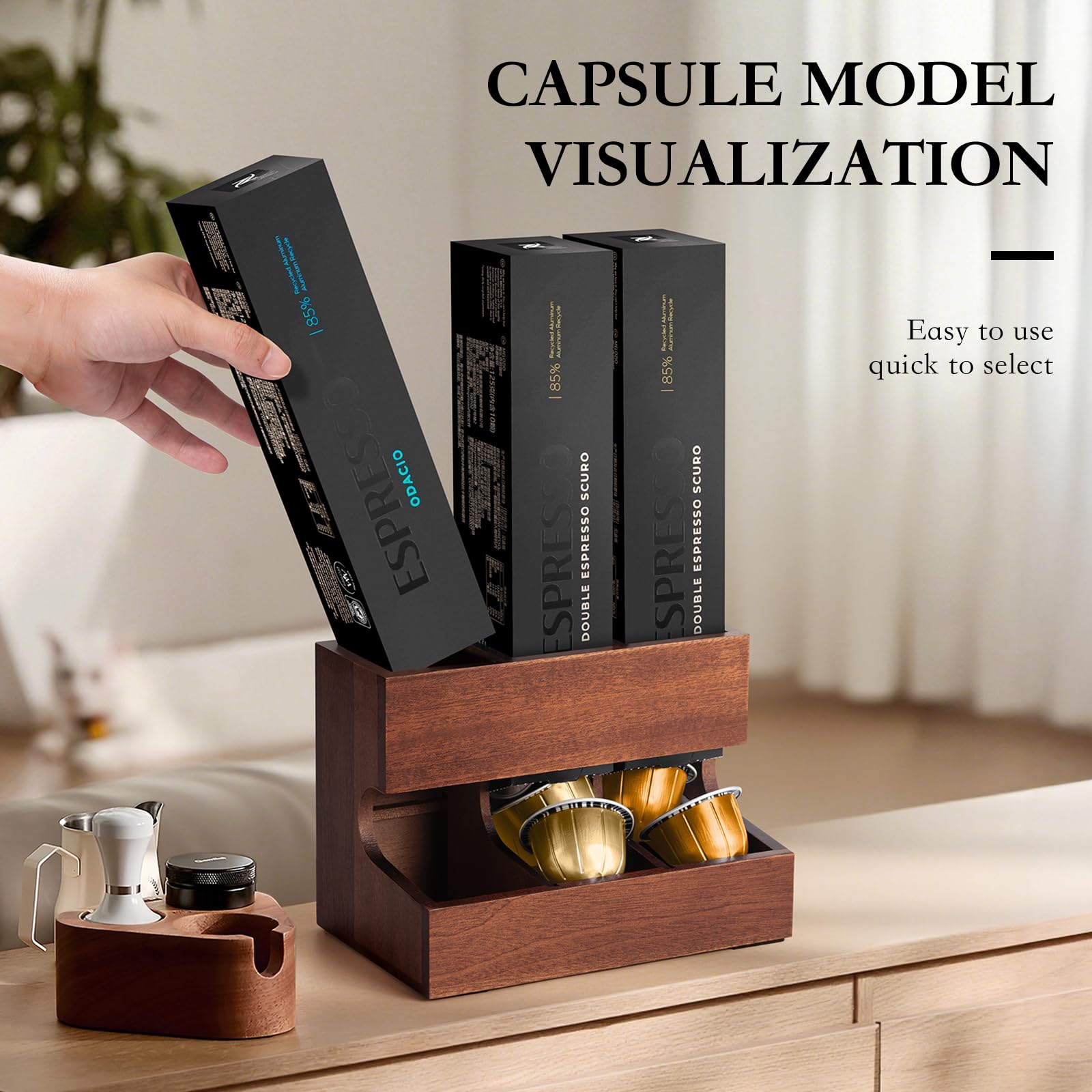 LKEUYUI Vertuo pod holder keeps capsules within reach.