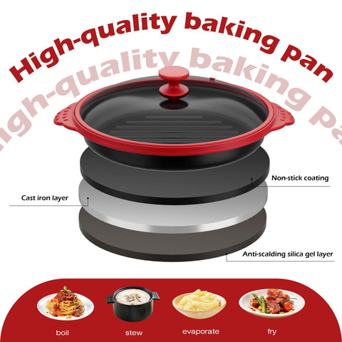 Lkicwah large-capacity pan accommodates generous portions for family meals.