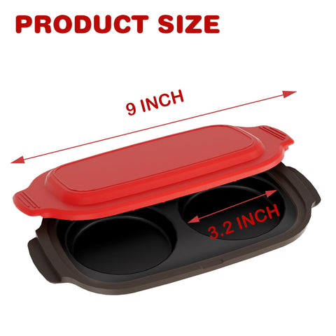 Lkicwah Microwave Egg Cooker interior with dual chambers enables simultaneous cooking.