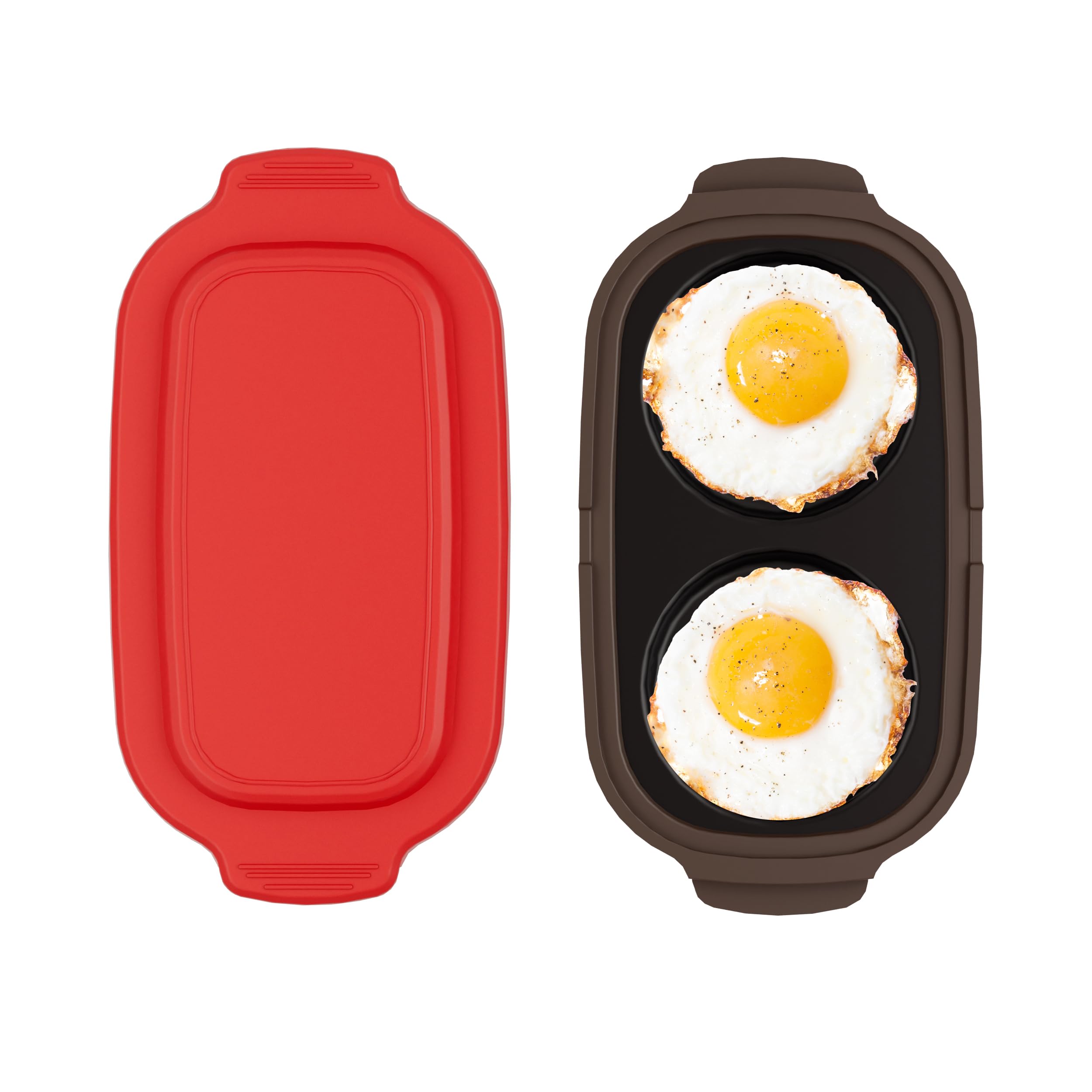 Lkicwah Microwave Egg Cooker top view shows compact design for quick breakfasts.
