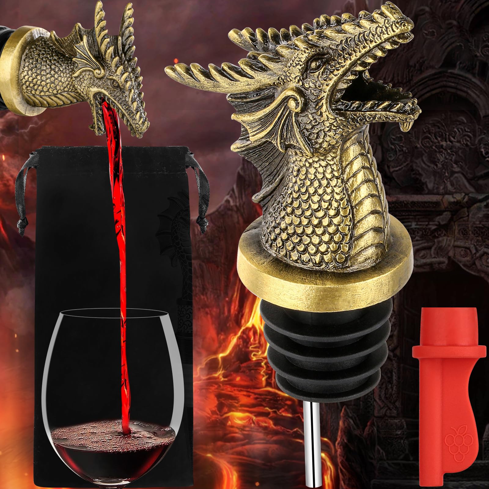 Bronze finish dragon detail adds a refined touch to bottle service visuals.