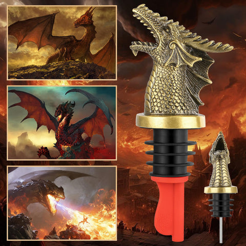 LKKCHER dragon head stopper creates airtight seal to preserve wine.