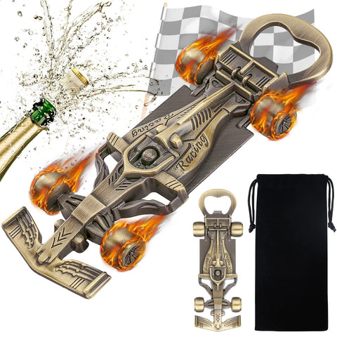 LKKCHER racing car bottle opener front view for stylish gifting