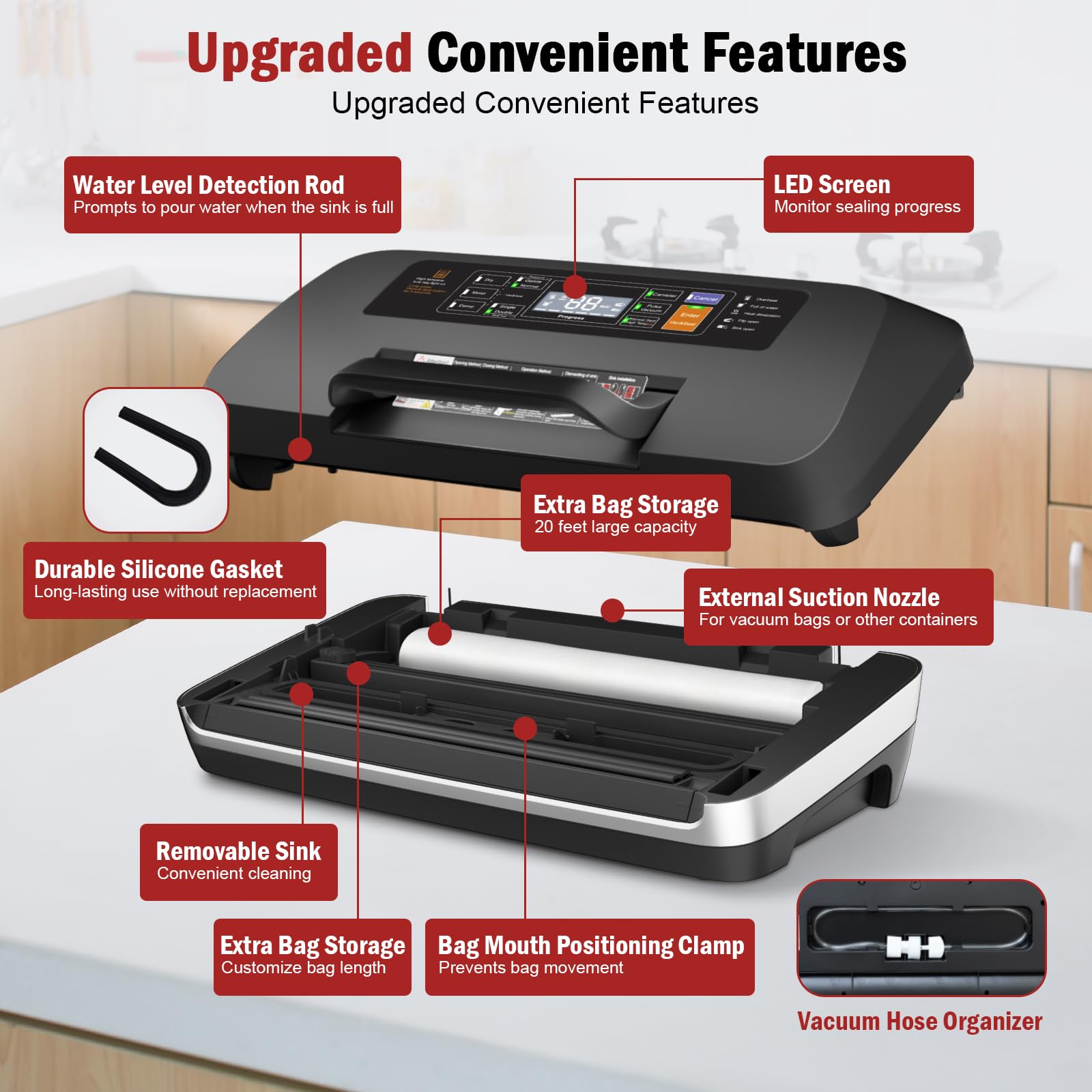 LKKNC double heat seal illustration emphasizes extended freshness and leak prevention