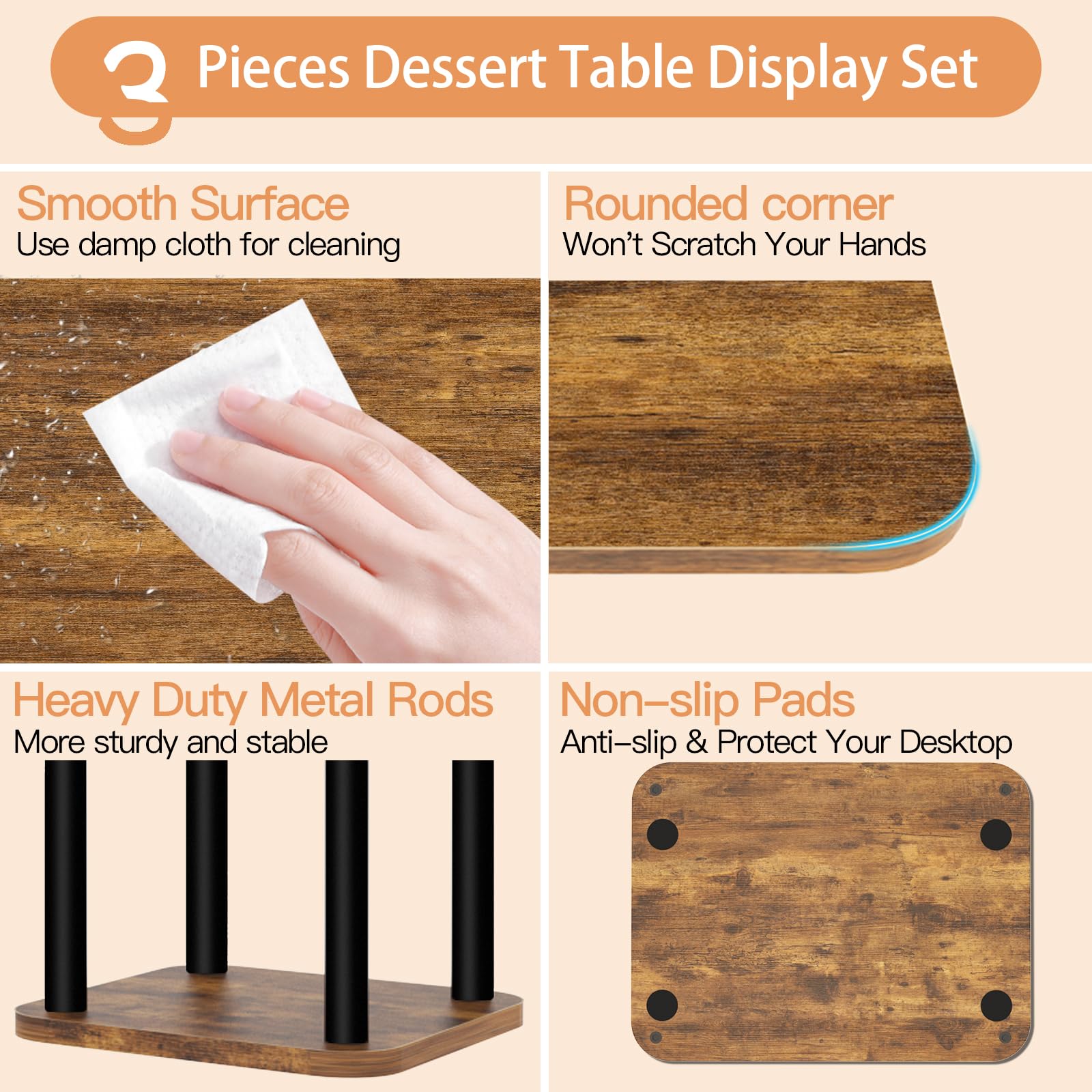 LLAXERGU Cupcake Stand ready-to-use display for cupcakes, pastries, and treats.