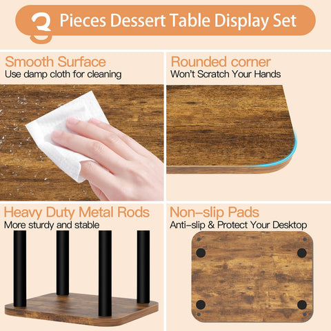 LLAXERGU Cupcake Stand ready-to-use display for cupcakes, pastries, and treats.