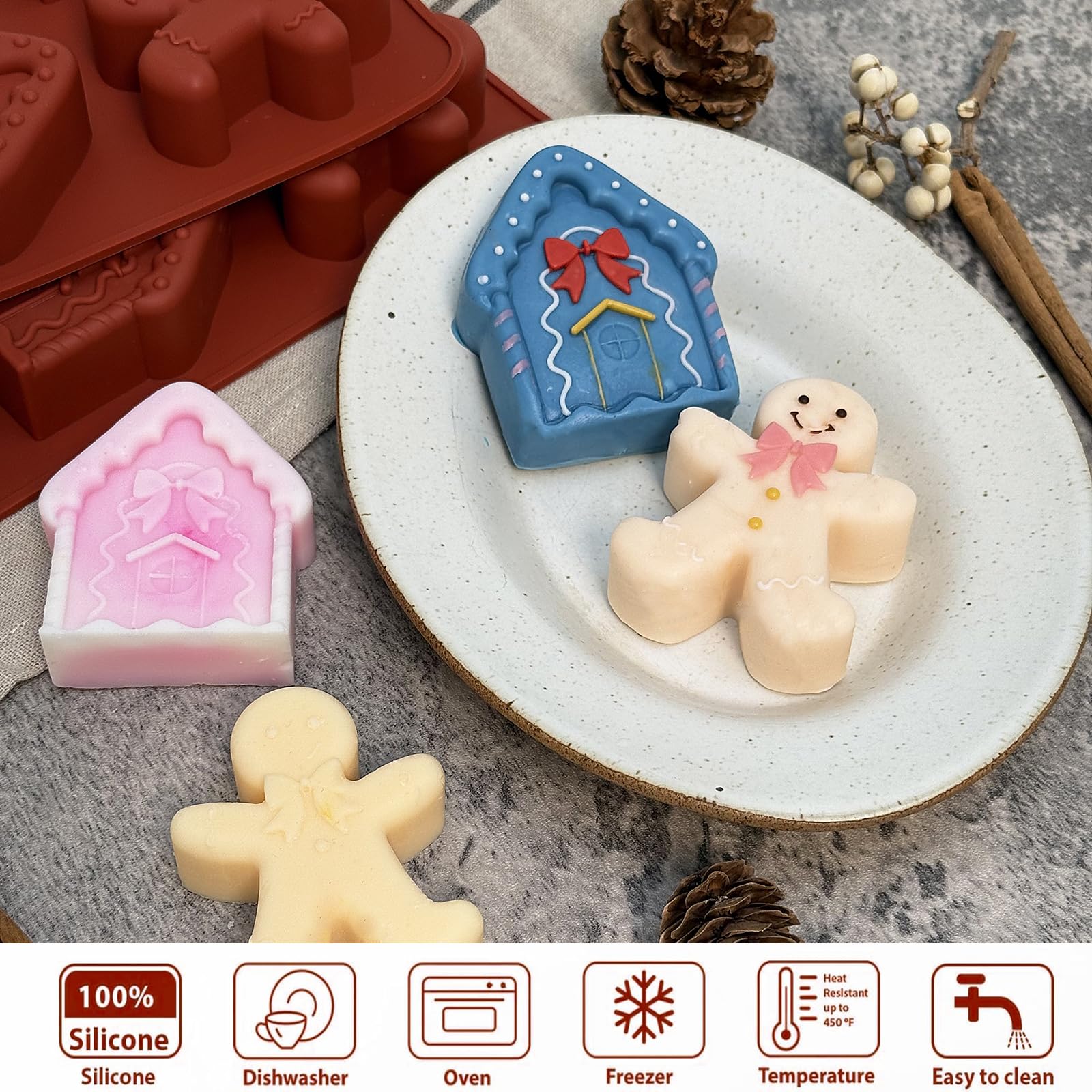 LLchunyun Christmas molds inspire creative desserts, soaps, and decorative party favors.