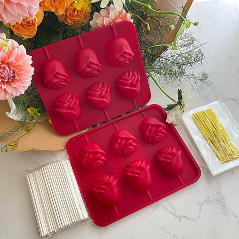 LLchunyun rose lollipop sticks and bags ready for gifting.