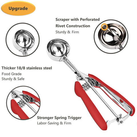 LLESCA cookie scoop 18-8 stainless steel; durable, corrosion-resistant kitchen tool.