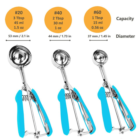 LLESCA cookie scoop medium blue ideal for even dough balls