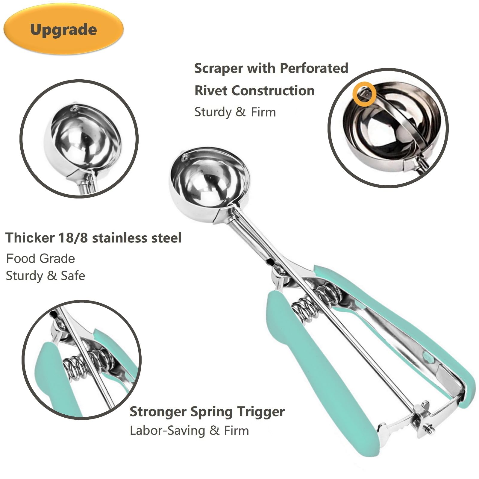 LLESCA trigger-release action on the scoop for easy release.