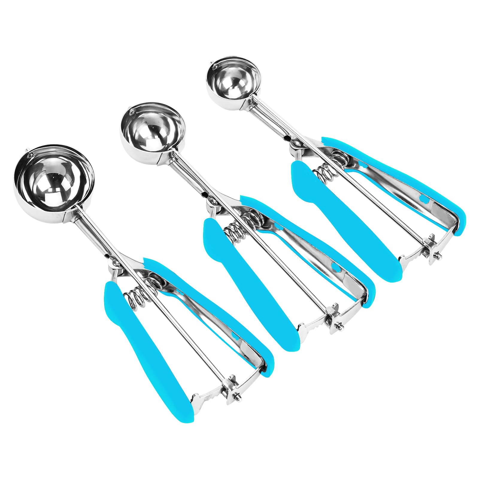 LLESCA cookie scoop small blue with trigger release for precise portions