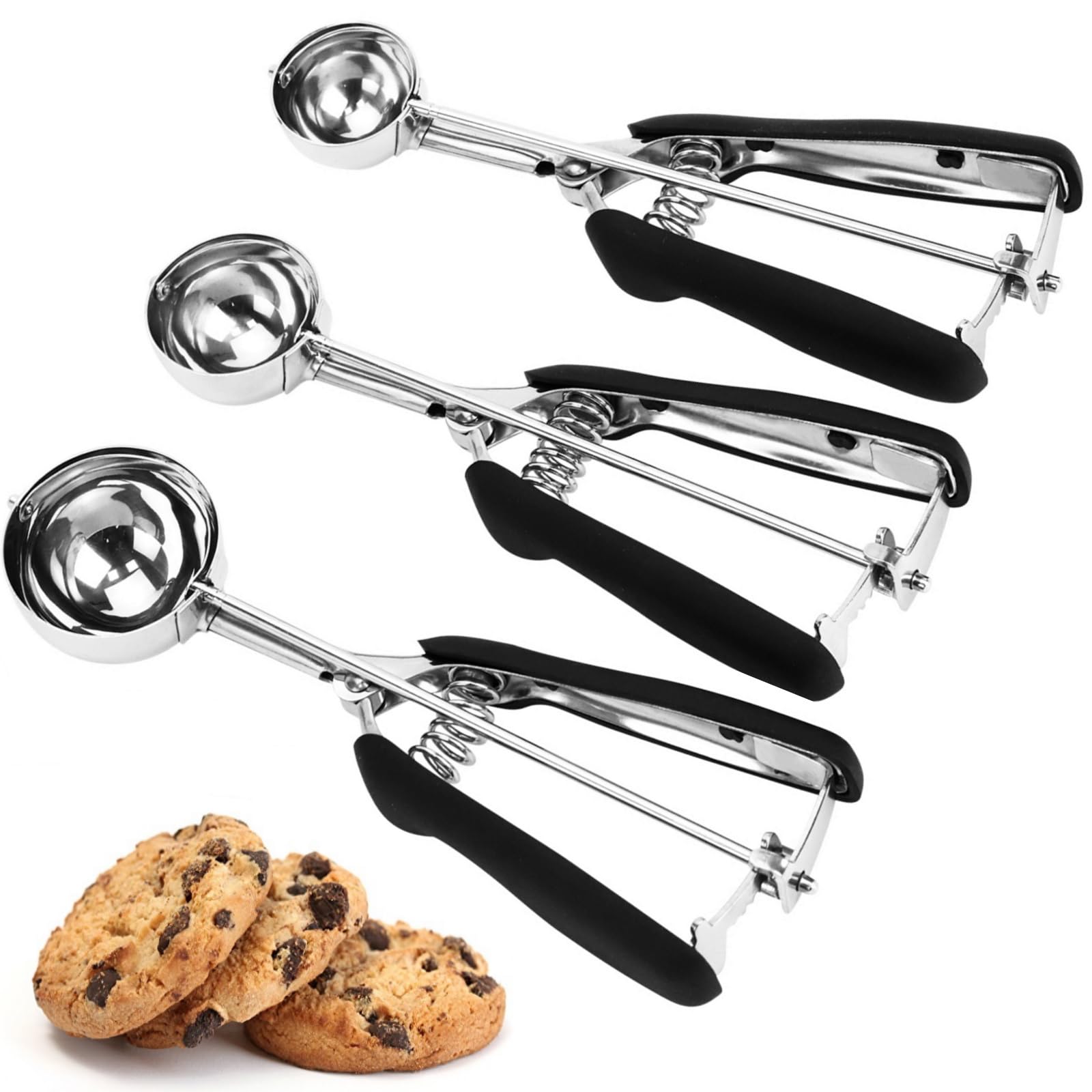 LLESCA cookie scoop small with non-slip grip for precise portions.