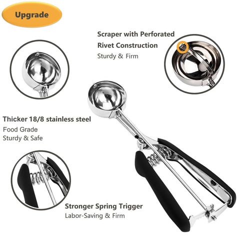 LLESCA ice cream scoop with trigger release for effortless serving.