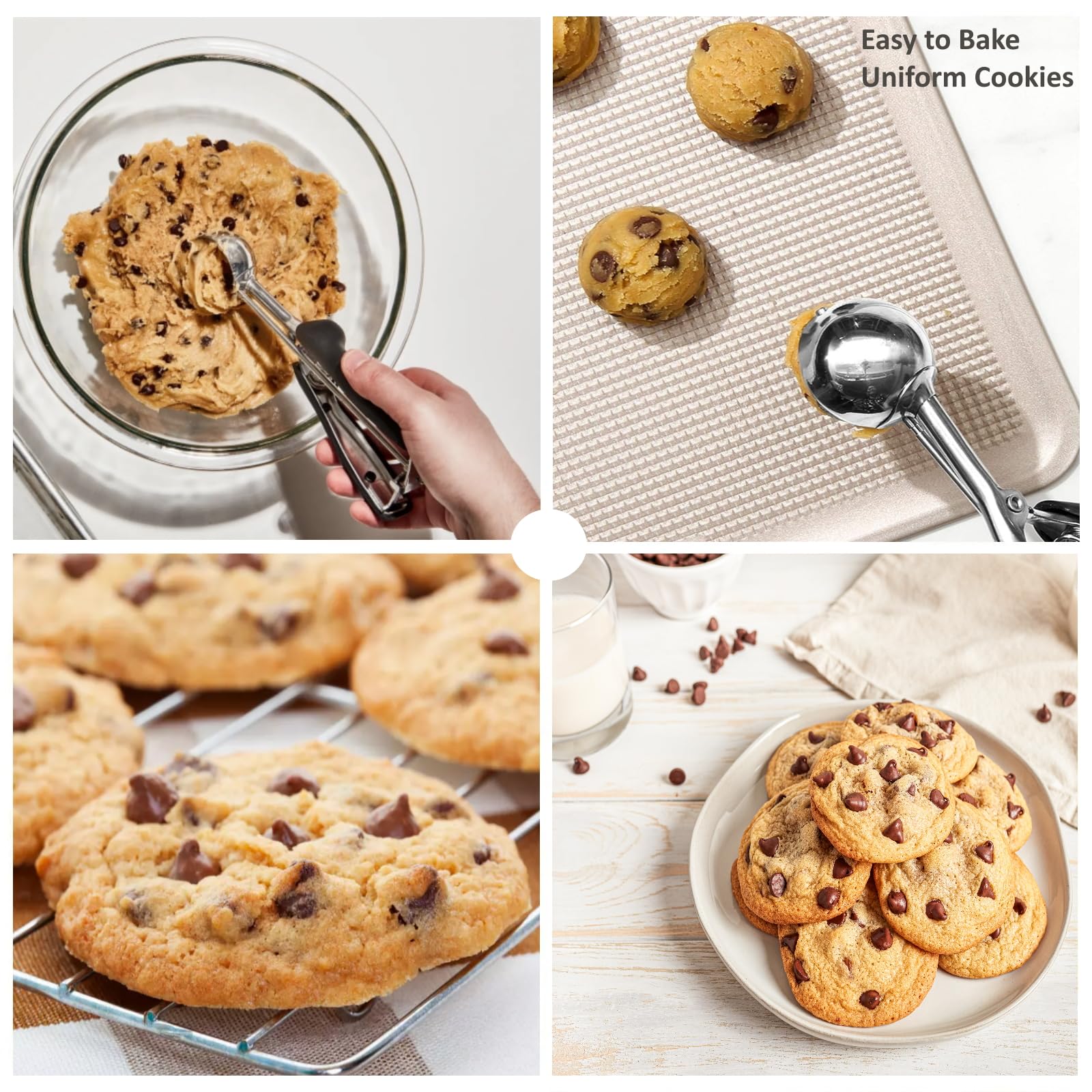 LLESCA stainless steel 18-8 scoop with durable, corrosion-resistant construction.