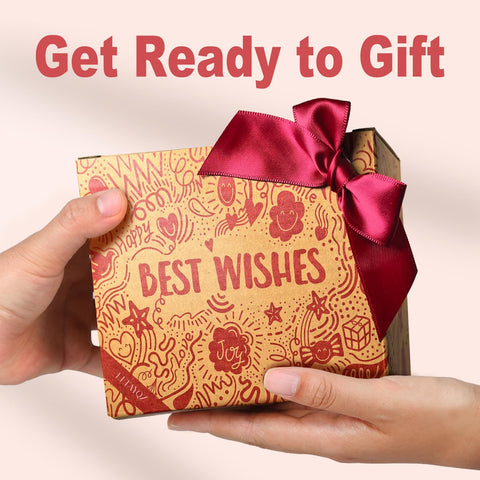 LLTAYQZ gift box with kraft paper and wine red bow