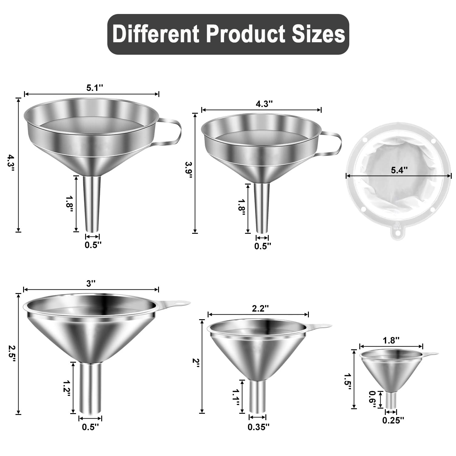 Lmoszuak funnel with ergonomic non-slip handle for steady pouring.