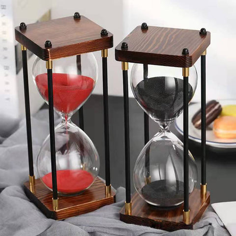 Lmzxmcy FSC-certified wood hourglass base emphasizing sustainable craftsmanship