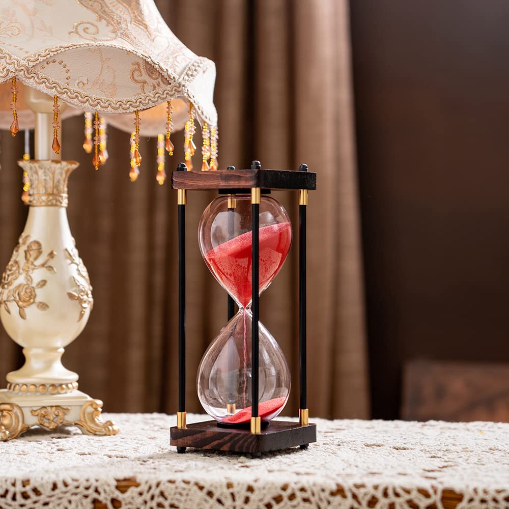 Lmzxmcy red sand hourglass timer for focus and routine tasks