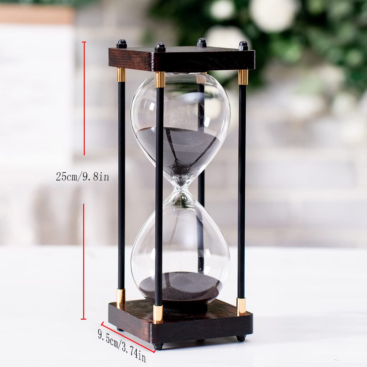 Lmzxmcy wooden hourglass frame decor with classic design for home or office