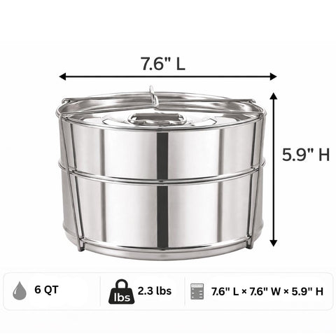 LNM Steamer Pans use food-grade stainless steel for durable meal prep.