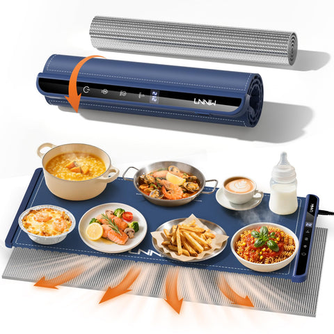 LNNIW extra-large warming mat with broad surface for family dinner plates