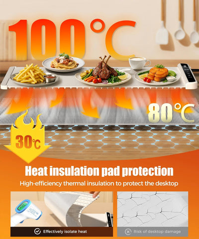 LNNIW warming mat control panel demonstrates precise temperature and timer adjustments