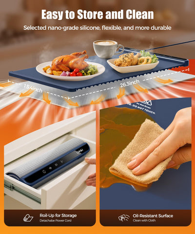 LNNIW warmer safely fits glassware, ceramic, and stainless steel tableware
