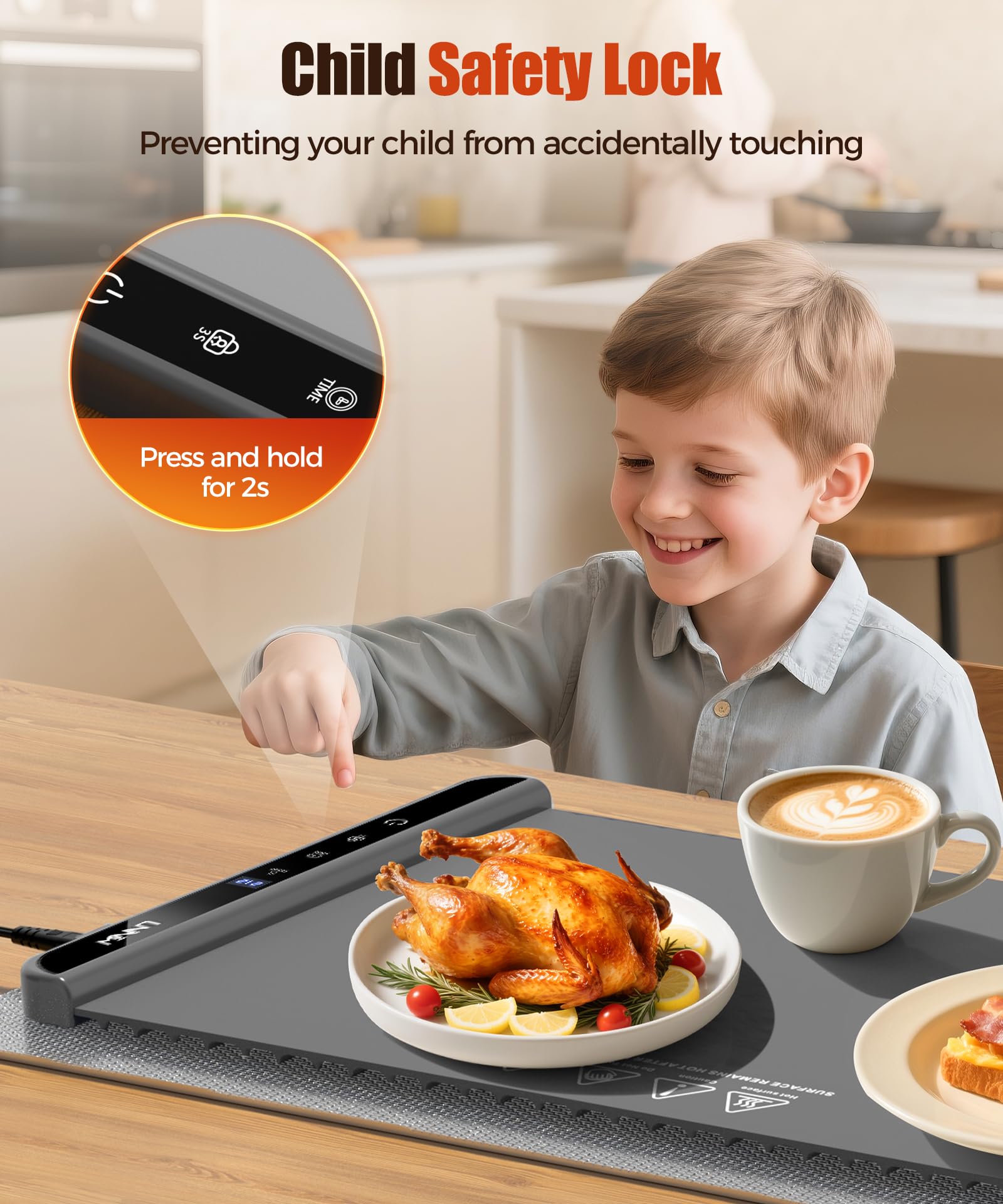 LNNIW heat-dispersing pad protects surfaces and simplifies cleanup.