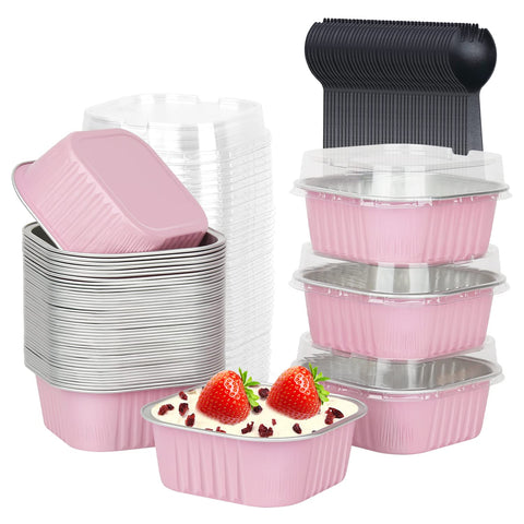 LNYZQUS 5oz square cupcake pan with lids for portion-controlled desserts.