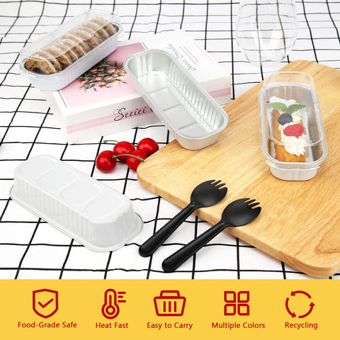 LNYZQUS 6.8oz mini loaf pans show sturdy aluminum bake cups.