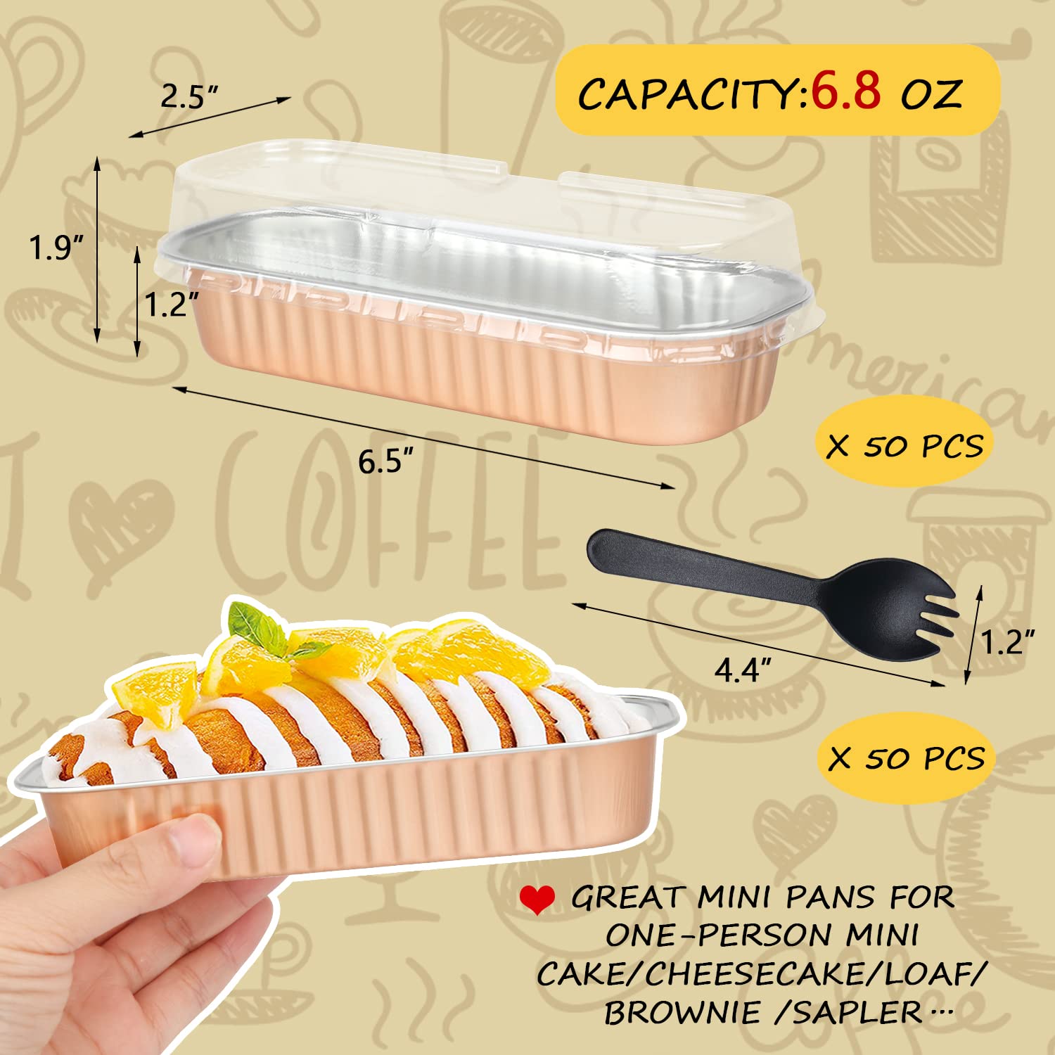 LNYZQUS 6.8oz mini pans with lids, perfect for single-serve treats and gifts.