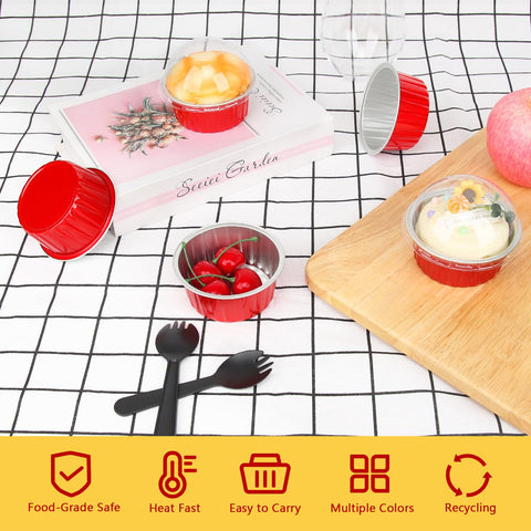 Dome lids for mini cakes keeping frosting intact during transport