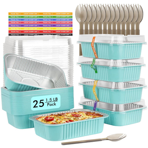 LNYZQUS foil pans 7x5 with lids for easy meal prep and convenient leftovers.