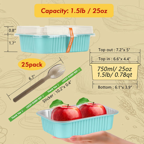 LNYZQUS heavy-duty foil pans with lids ensure sturdy, reusable takeout containers.