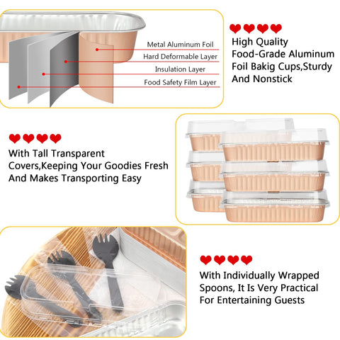 LNYZQUS rectangle aluminum baking tins, heat-safe up to 482°F for oven or grill.