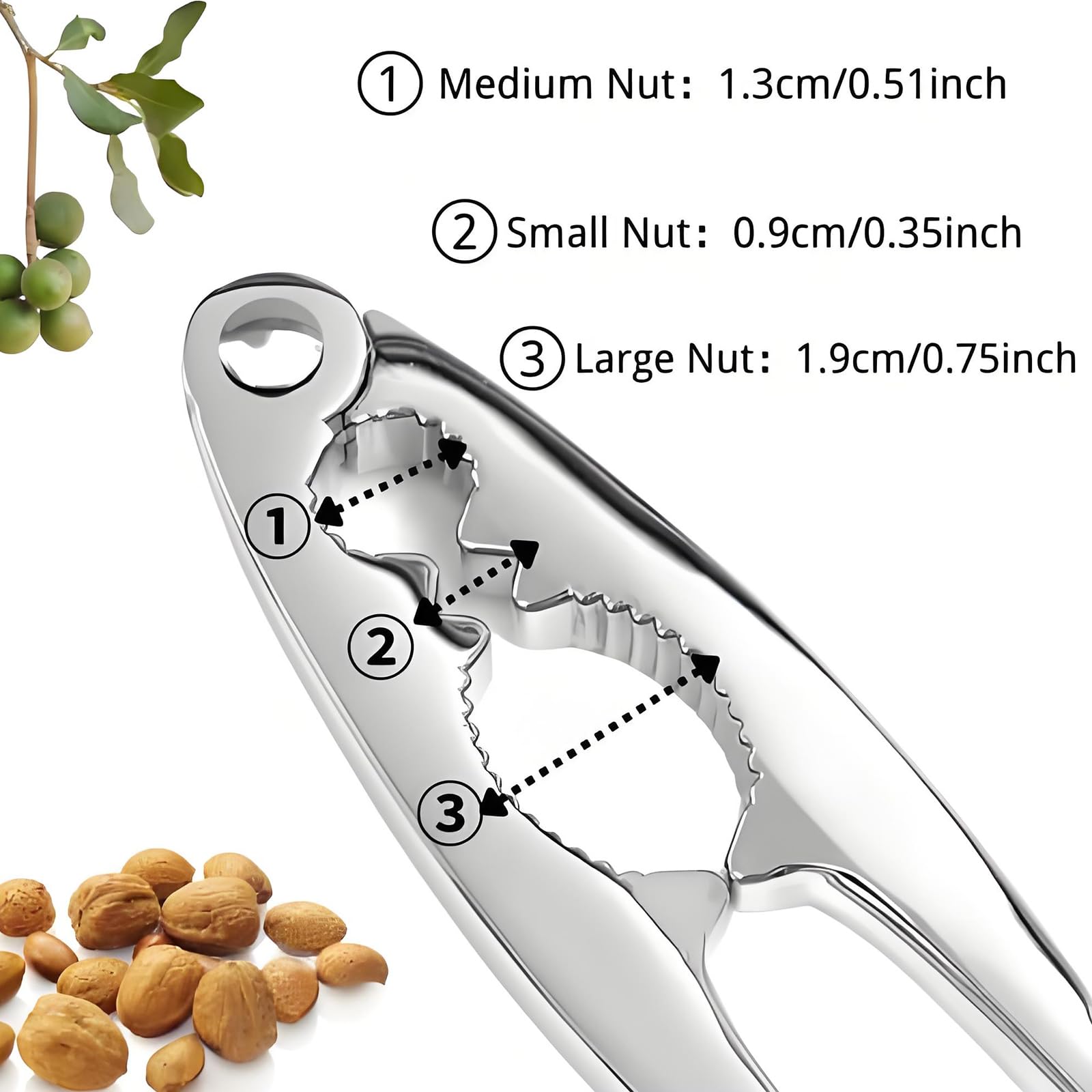 Loceast almond and hazelnut tool keeps shells intact during cracking