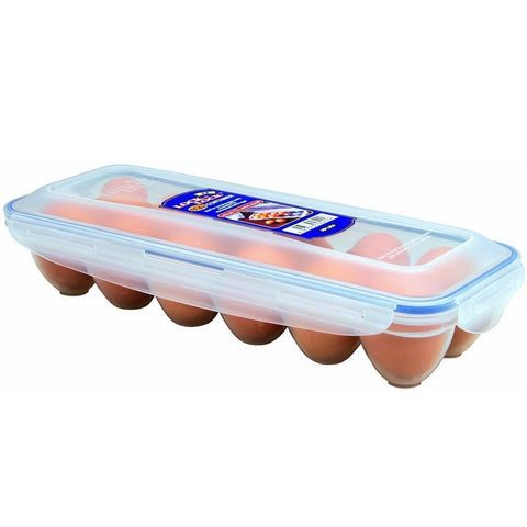 LOCK eggs holder with snap lid viewed closed for secure storage