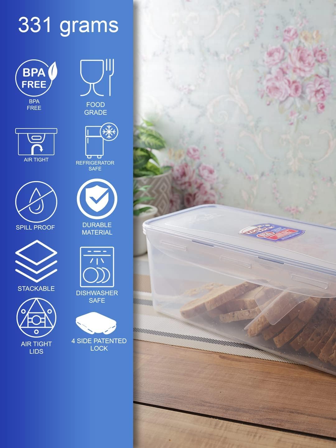 LocknLock Easy Essentials BPA-free material for safe kitchen storage.