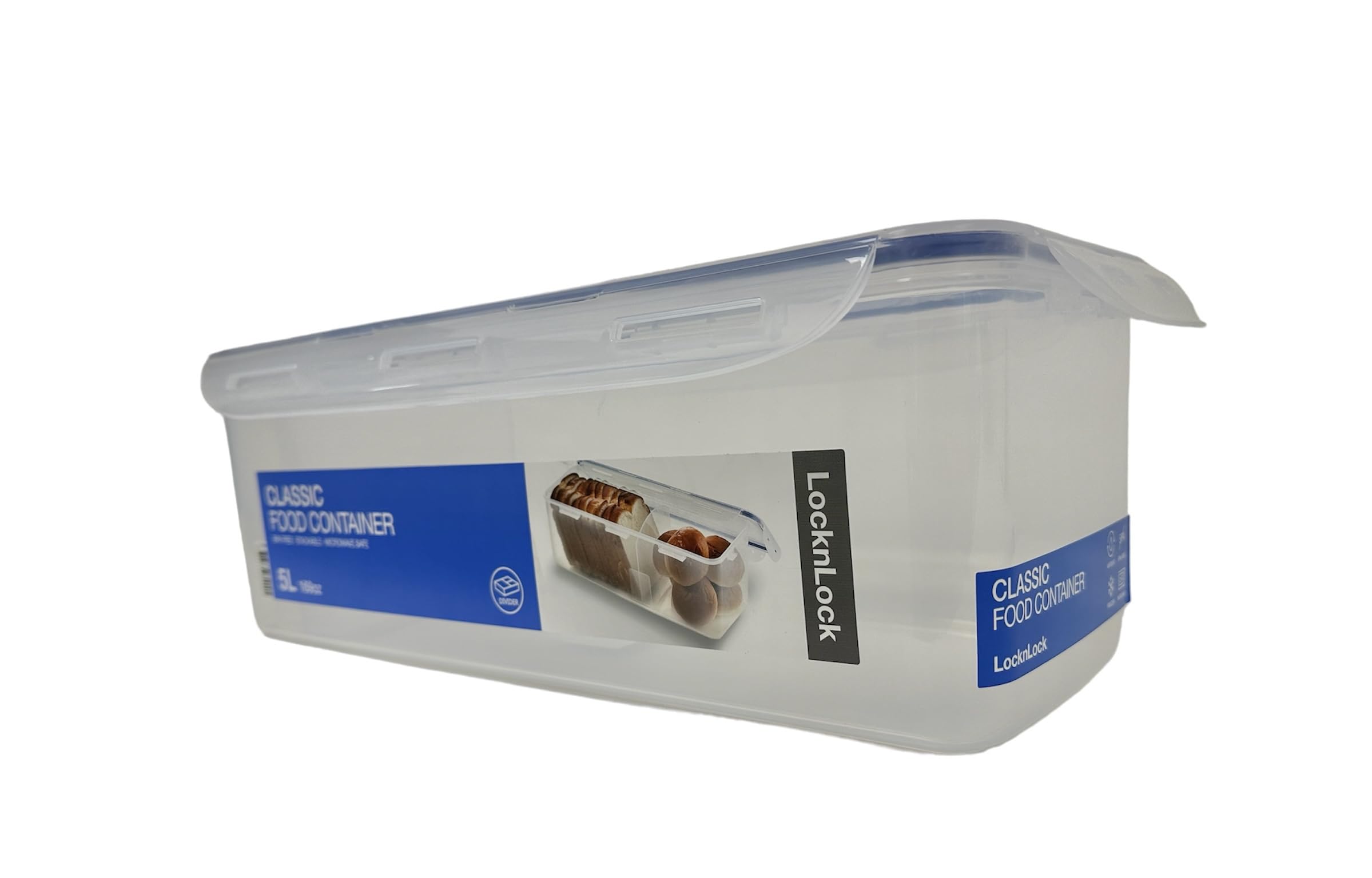 LocknLock Easy Essentials movable divider adapts space for jars and snacks.