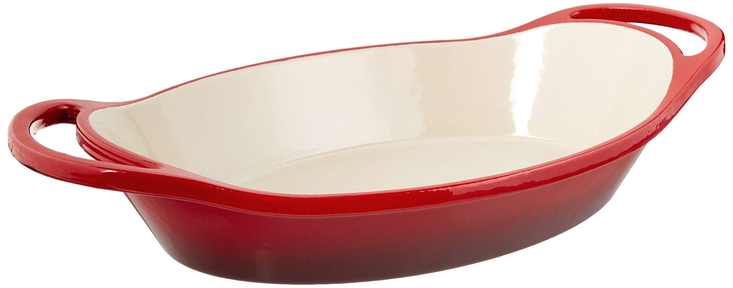 Lodge 2-quart enameled oval casserole front view for oven-to-table appeal