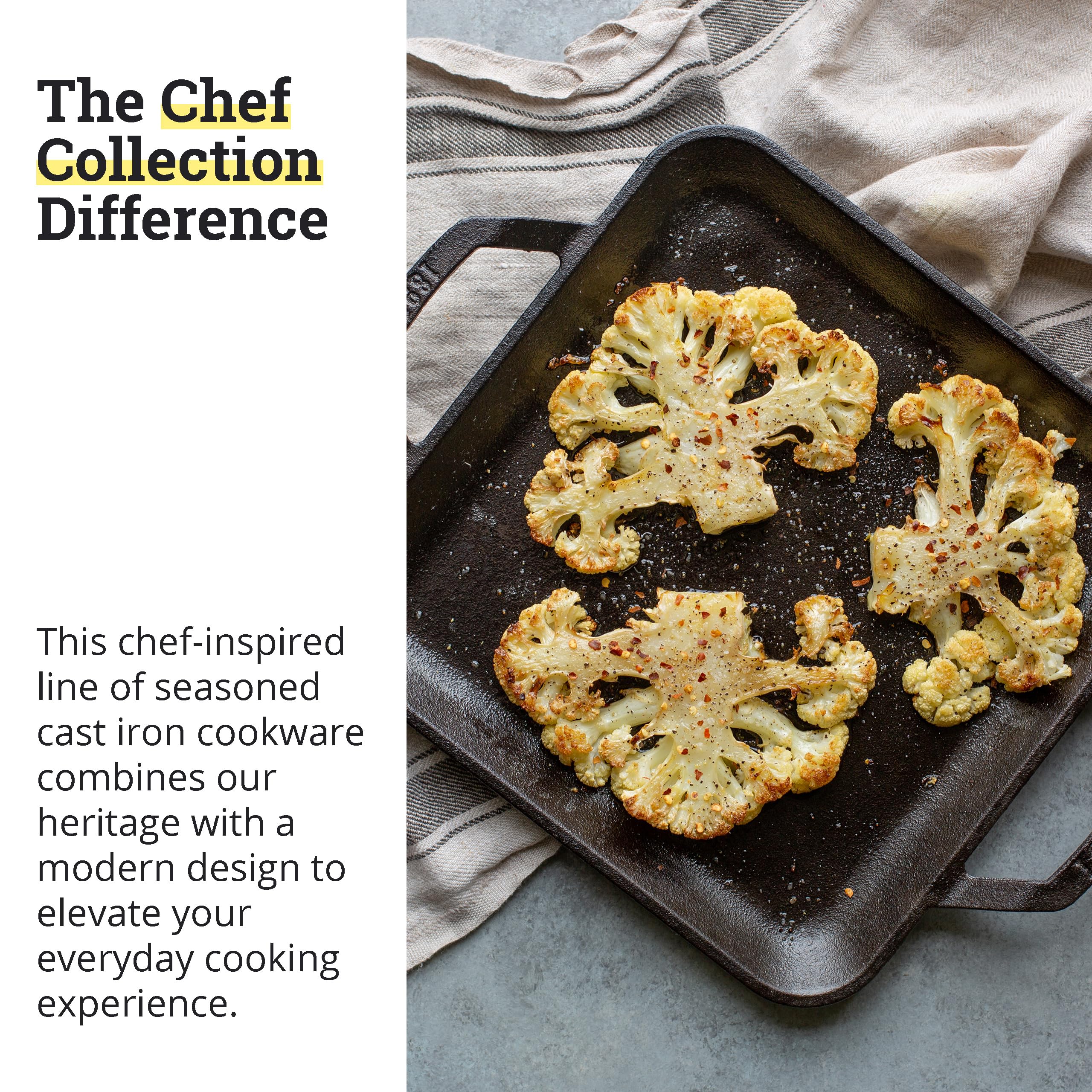 Lodge cast iron square griddle with seasoned finish ready-to-use surface