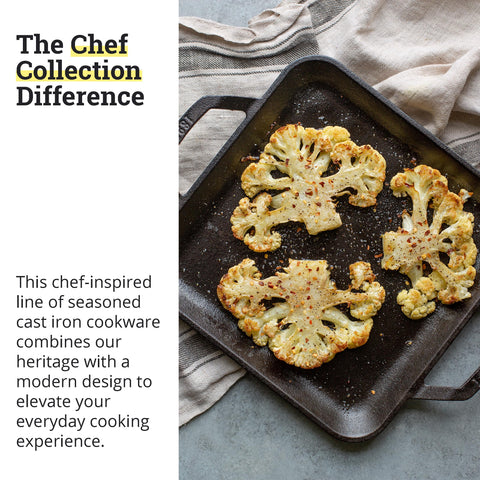 Lodge cast iron square griddle with seasoned finish ready-to-use surface
